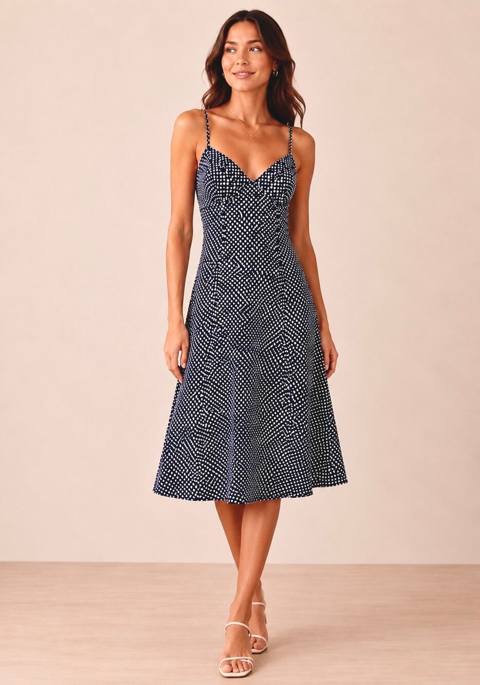 Madewell Drop-Waist Midi Dress in Shibori Checkerboard Print Size 16 NWT